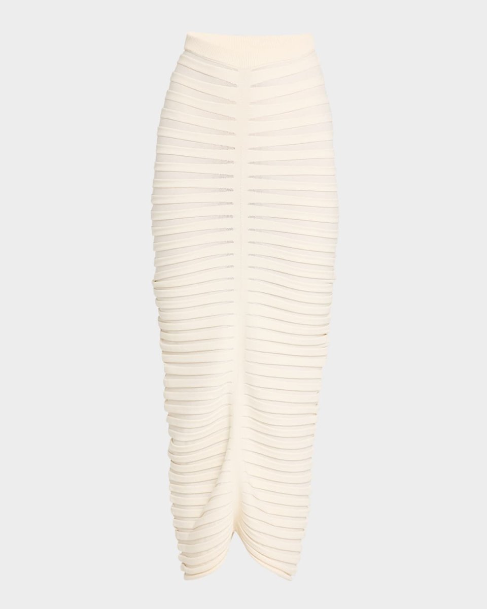 Matte Viscose Wide Rib Midi Skirt